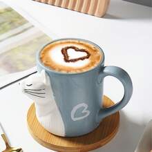 1 件/2 件猫咪设计可爱情侣马克杯，高品质陶瓷礼品套装，生日和节日礼物