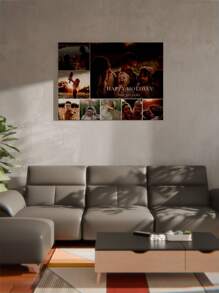 1 pièce Impression de photos personnalisées sur canevas - Impressions sur canevas avec vos photos sur un art mural personnalisé pour la chambre, le salon, le mariage, le bébé, l'animal de compagnie, la famille, l'amour, le couple, l'ami, l'image, la photo, l'art mural encadré