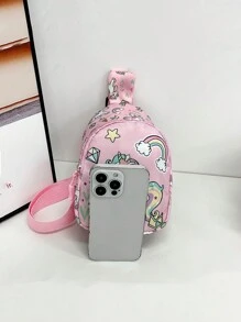 1PC Nhiều loại túi đeo ngực có in nơ, túi đeo chéo màu đen, khóa kéo, thích hợp để cất giữ hàng ngày, du lịch và vui chơi, quà tặng trở lại trường vào đầu mùa tựu trường, túi đeo chéo dung tích lớn. Hướng khóa kéo ngẫu nhiên - Nhiều màu - Xem 8