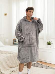 1st Flanel Extra Grote Draagbare Deken Sweatshirt, Dikke Warme Fleece Sherpa Met Capuchon, Zakken En Mouwen, Cadeau Voor Volwassenen
