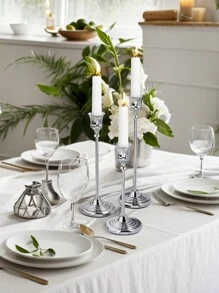 3 件浪漫欧式烛光晚餐婚礼装饰，餐桌中心装饰烛台，锥形烛台金属烛台，房间装饰，家居装饰 - 彩色 - 查看 6