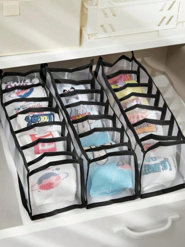 3 peças de bolsa de armazenamento de malha visível para organizar roupas íntimas e meias no guarda-roupa e gaveta, itens essenciais para dormitório universitário, bolsa de coisas, organizador de gavetas para lingerie, calcinhas, sutiãs, meias, organizador de gavetas, guarda-roupas, armazenamento de armários, bolsa acolchoada, caixa organizadora embaixo da cama, gaveta/organizador de guarda-roupas/armazenamento de armários/bolsa acolchoada, caixa organizadora embaixo da cama