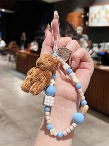 1 件珍珠熊吊饰手机挂绳，全新可爱手工腕带 DIY 配件 - 彩色 - 查看 13