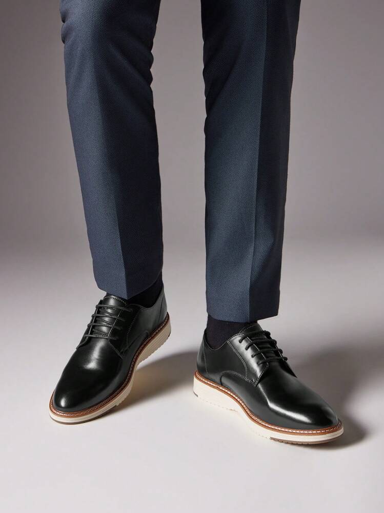 Zapatos Oxford de vestir casuales Crossflex para hombre: calzado formal de negocios elegante para mayor comodidad y versatilidad - Negro - Añade 4