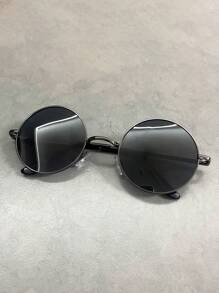 Classic Retro Hip Hop Circular Polarized Glasses, Men's Metal Fashion Glasses Casual Fashion Glasses Accessories, Suitable For Vacation Travel, Driving, Fishing, Beach Party, Music Festival, Costume Play Decorative Props, Ideal For Own Use Or Gift. For Summer Beach Vacation,Outdoor,Travel