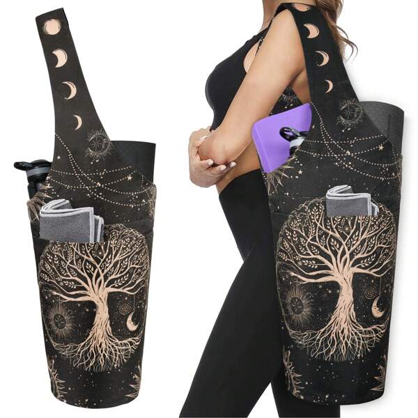 Yoga Mat Bag - Long Tote With Pockets - Holds More Yoga Accessories - Yoga Bag Fit Most Size Mats - Yoga Mat Carrier
