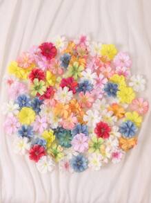 50 件/20 件人造樱花头人造花婚礼派对鞋帽 DIY 花环装饰，散装迷你花朵工艺品人造花头 - 彩色 - 查看 22