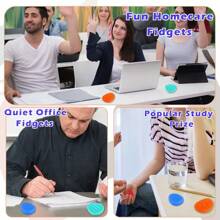 6 块硅胶感官石，纹理减压玩具，缓解焦虑，成人便携式触觉石，手指小玩意，让双手保持忙碌，无羽毛，无需电力，减压球 - 适合 14 岁及以上 - 彩色 - 查看 6