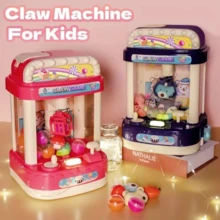 Mini Claw Machine For Kids Toys With Sound - Pink - View 2