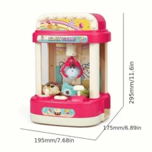 Mini Claw Machine For Kids Toys With Sound - Pink - View 1