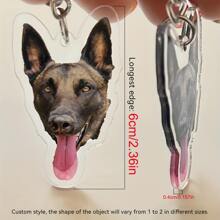 Personalized Cat&Dog Memorial Keychain - Custom Photo Acrylic Pet Keepsake, Transparent Charm For Bags & Backpacks - 6cm Special Shaped Circle Keychain - View 10
