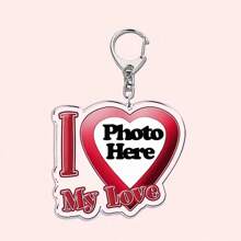 Personalized Keychain With Text "I Love My Boyfriend/Girlfriend/Wife/Hubby/Hot Mama/Dad/King/Queen/Idol/Baby/Family" As Gift - Multicolor - View 13