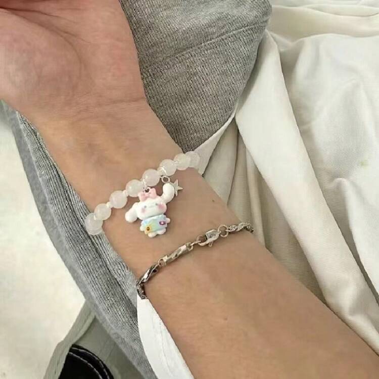 1pc & Cha Cha Dog Beaded Bracelet, High-Quality Stylish Gift For Couple, Friend - Multicolor - View 3