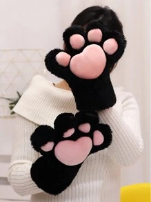 Black Furry Paws Fluffy Plushies Fursuit, White Therian Paws Therian Stuff Therian Gear, Cute Cat Paw Gloves Gloves With Claws, Furry Stuff Wolf Paws Gloves Fox Paws, Cosplay Furry Costume Christmas Decorations Friends Gifts - Multicolor - View 2