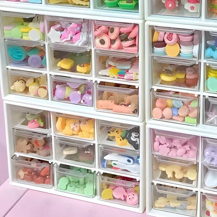 1pc Multi-Layer DIY Beads Jewelry Storage Display Box, Plastic Clear Box Practical Convenient Supplies Gifts For Women - White - View 1