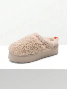 Women's Slipper Boots Short Ankle Platform Heighten Faux Fur Lining Snow Slippers Classic EVA Anti-Slip Outdoor Winter Furry Fuzzy Shoes For Valentine's Day Gift - 米色 - 查看 8