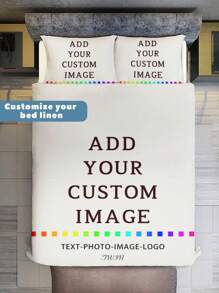 Personalized Photo/Design Duvet Cover & Pillowcases | Custom Microfibre Printed Bedding Set - Multicolor - View 4