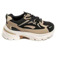 厚底运动鞋，色彩缤纷，设计现代 - 黑色 - 查看 1