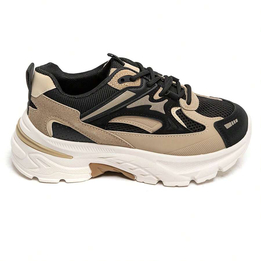 厚底运动鞋，色彩缤纷，设计现代 - 黑色 - 查看 1