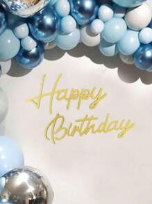 1 套生日快乐背景标语 - 毛毡生日快乐标语，用于气球拱门生日派对气球拱门背景装饰，用于生日派对淋浴，生日快乐背景标语，金色大号生日快乐装饰派对贴花标语，适用于女性男性中性，带转印纸