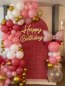 1 套生日快乐背景标语 - 毛毡生日快乐标语，用于气球拱门生日派对气球拱门背景装饰，用于生日派对淋浴，生日快乐背景标语，金色大号生日快乐装饰派对贴花标语，适用于女性男性中性，带转印纸