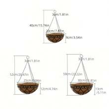 1 件户外装饰铁链悬挂花篮/花盆，适用于烧烤、园艺、家居装饰、鸟笼 - 彩色 - 查看 2