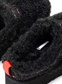 Women's Slipper Boots Short Ankle Platform Heighten Faux Fur Lining Snow Slippers Classic EVA Anti-Slip Outdoor Winter Furry Fuzzy Shoes For Valentine's Day Gift - màu đen - Xem 2