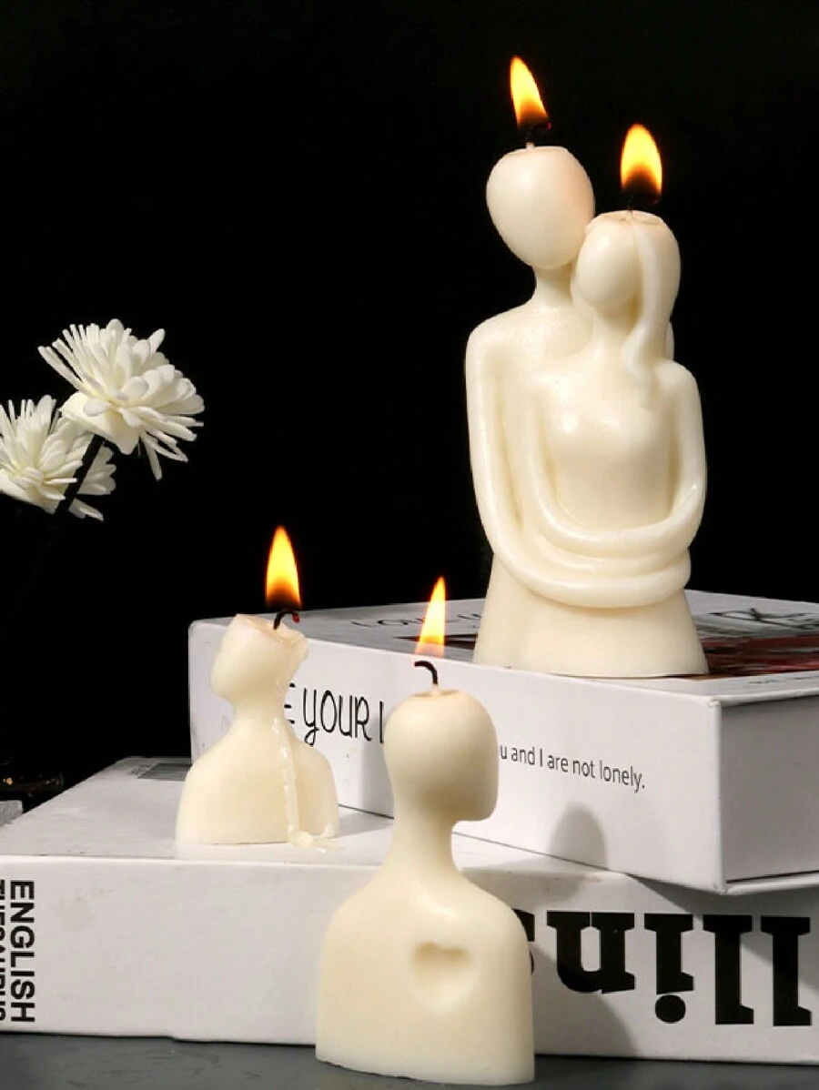 Romantische Hochzeitskerze mit Paar-Umarmung, Hochzeitszimmer Deko, einfache Sojawachskerze mit Duft, drückt Liebe aus und verstärkt Gefühle