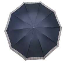 1把10骨黑色雨伞，两用折叠伞，格子饰边，促销印花雨伞