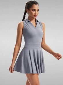 Blaosn Golf Tennis Dress  Dresses For Women With Pockets Shorts 2 Piece Sets Outfits For Sleeveless Workout Athletic Dresses - 灰色 - 查看 4