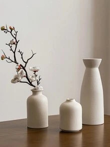3 件套陶瓷花瓶套装家居装饰，现代白色花瓶，适用于客厅、餐厅、桌面、书架、桌子、家居装饰 - 多色 - 查看 3