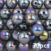 6/8/10/12/16mm Rainbow Acrylic Beads, Mixed Color Round Beads UV, Cracked Beads, Crackle Round Beads - Multiple Color Options, Round Hole Loose Beads Suitable For DIY Jewelry Making Bracelets Necklaces Or Craft Pen Decorations