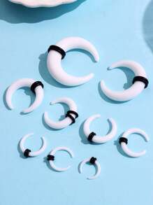 Bộ 9 khuyên xỏ khuyên tai hình chữ U bằng Acrylic nhiều màu sắc lấp lánh phong cách Punk Rock Hip-Hop, kiểu sừng bò, dụng cụ xỏ khuyên, phụ kiện xỏ khuyên trang sức cơ thể Unisex, thích hợp cho lễ hội và tiệc tùng - Nhiều màu - Xem 7