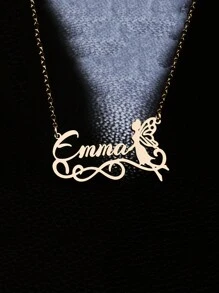 1pc Customized Stainless Steel Necklace With Personalized Name Tag/Pendant, Unique Gifts For Teenagers, Children, Friends, Couples, Anniversary, Mother's Day, Birthday, Graduation, Wedding, Party