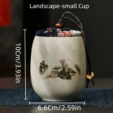 复古密封零食储物罐，适合居家使用，中国复古茶壶造型，陶瓷材质，开学季必备 - 彩色 - 查看 21