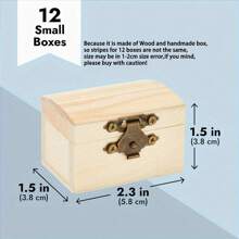 Pequeñas cajas de madera con tapa con bisagras, cierre frontal, caja de joyería vintage de sobremesa, accesorios hechos a mano, caja de almacenamiento con cerradura, caja de joyería sin pintar (cuadrada), accesorios para anillos, caja del tesoro pintable para manualidades, fiestas de cumpleaños y regreso a la escuela