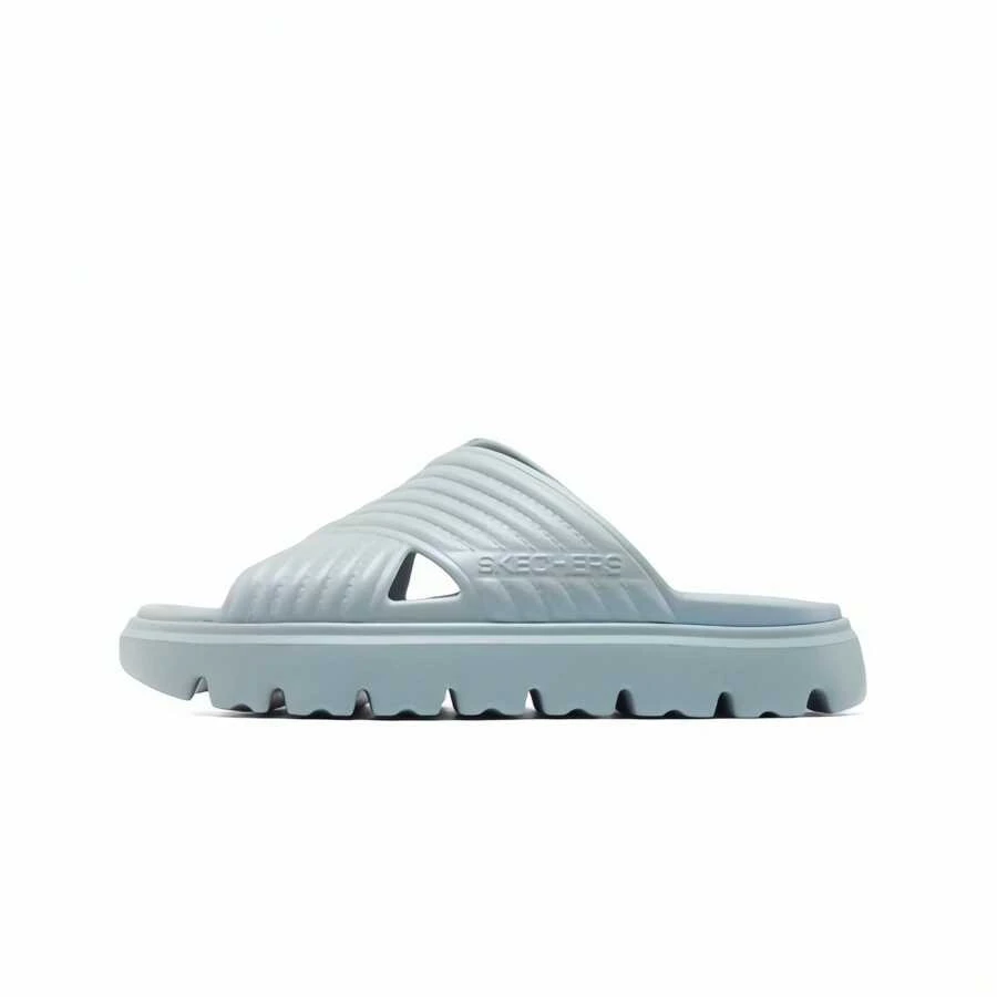 Skechers 女士轻便休闲模压鞋，新款休闲厚底防滑沙滩鞋，舒适家居拖鞋 - 薄荷綠 - 查看 1