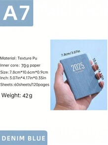 2025 A7 Planner Notebook, Weekly Planner With Daily Schedule, Mini Portable Diary Notebook, PU Leather Cover, English Planner With To-Do List, Tasks, Expense Tracker, And Meal/School Supplies Organizer - Multicolor - View 4