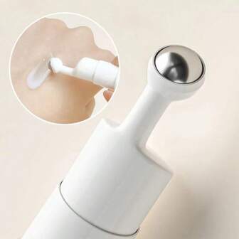 1pc 15ml Plastic Roller Ball Eye Cream Container, Vacuum Press Massage Roller Bottle For Applying Eye Cream To Reduce Fine Lines, Portable Massage Stick, Beauty Travel Essential