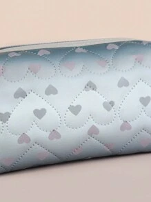1pc Heart Pattern Valentine's Day Gradient Makeup Bag, Fashion Portable PU Waterproof Makeup Bag - Smooth Zipper Creative Design, Ample Storage Space Design Travel Makeup Bag,For Holiday Beach, Bathroom Collection, Bedroom Collection, Large Capacity - Multicolor - View 6