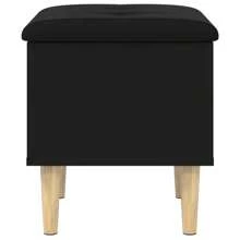 Versatile Black Engineered Wood Storage Bench With Padded Cushion - Ideal Shoe Bench For Hallway Furniture Organization - Black - View 5