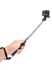 Capture The Perfect Selfie With The PULUZ Extendable Handheld Monopod - Compatible With GoPro, Insta360, And DJI Osmo Action Cameras! - Black - View 3