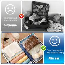 Travel Storage Bags, Vacuum Bags For Travel Organizer Space Saving Compression Bags For Suitcases, Travel Essentials No Vacuum Needed, Travel Accessories For Packing Travel Storage Bags For Clothes Underwear Clothing Organiser
