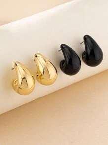 2 cặp bông tai hình giọt nước hình học thời trang dành cho nữ, chất lượng cao cho tiệc tùng, quà tặng, đi làm hàng ngày và phù hợp - Như thể hiện trong hình ảnh - Xem 1