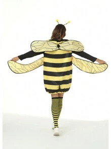 3 piezas Disfraz de adulto de abeja para cosplay, disfraz de festival, fiesta de graduación, Halloween - Amarillo - Ver 2