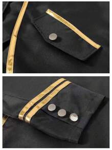 Men's Steampunk Victorian Era Jacket Gothic Tailcoat Costume Vintage Tailcoat Viking Renaissance Pirate Attire, Halloween Jacket - Black - View 5