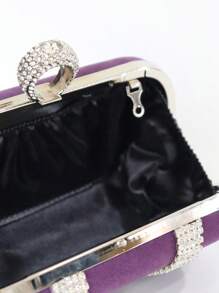 手工水钻装饰 U 型晚装包、手拿包，适合派对、婚礼、礼服