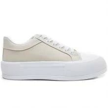 Canvas Sneaker With Chunky Sole And Classic Details - Beige - View 5