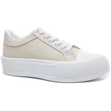 Canvas Sneaker With Chunky Sole And Classic Details - Beige - View 3