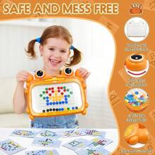Magnetic Board With Colorful Beads Crab With Drawing Patterns - Orange - View 9